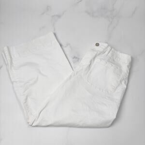 Tuckernuck White Wide Leg Cotton Cropped Chinos – Size 10 – Excellent Condition